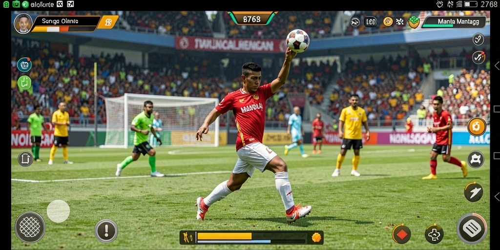 Tampilan menarik dari gameplay 8768 yang penuh aksi olahraga.