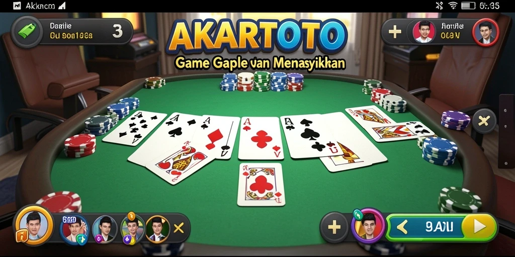 Tampilan gameplay Gaple yang seru dan interaktif di AKARTOTO.