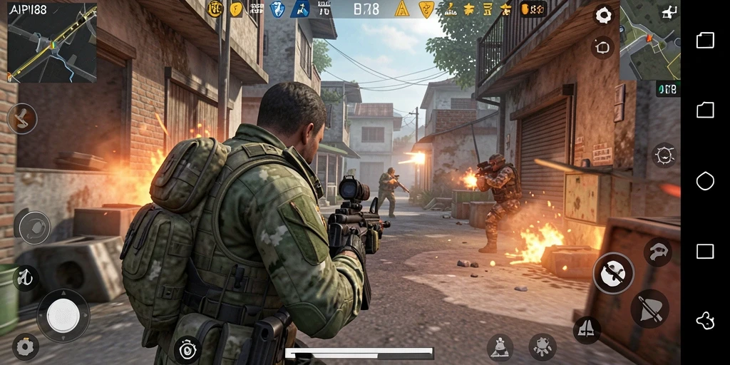 Tangkapan layar menampilkan aksi intens dalam gameplay FPS yang mendebarkan.