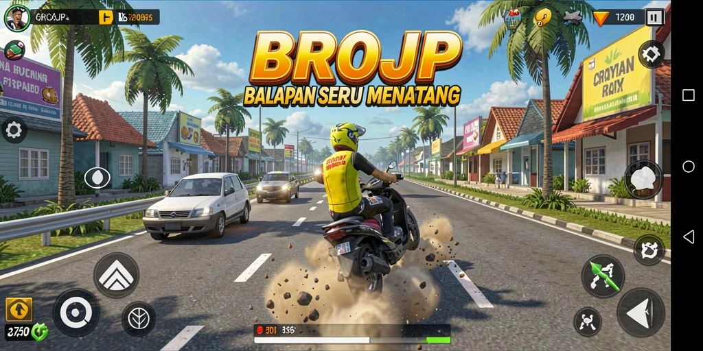 Tampilan gameplay seru dan menegangkan di BROJP.