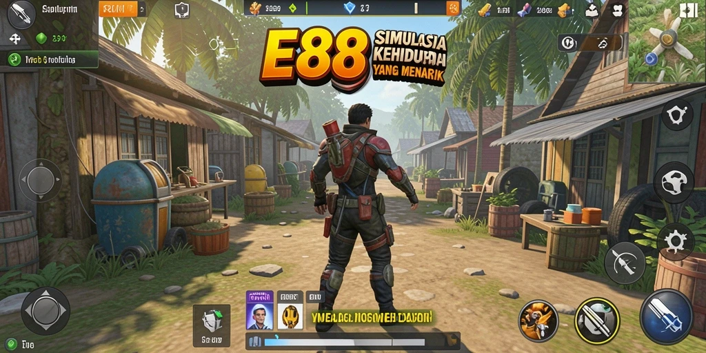 Screenshot gameplay E88 menunjukkan interaksi dinamis antar karakter.