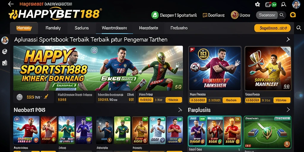 Tampilan utama gameplay Sportsbook dari HAPPYBET188 yang menarik.