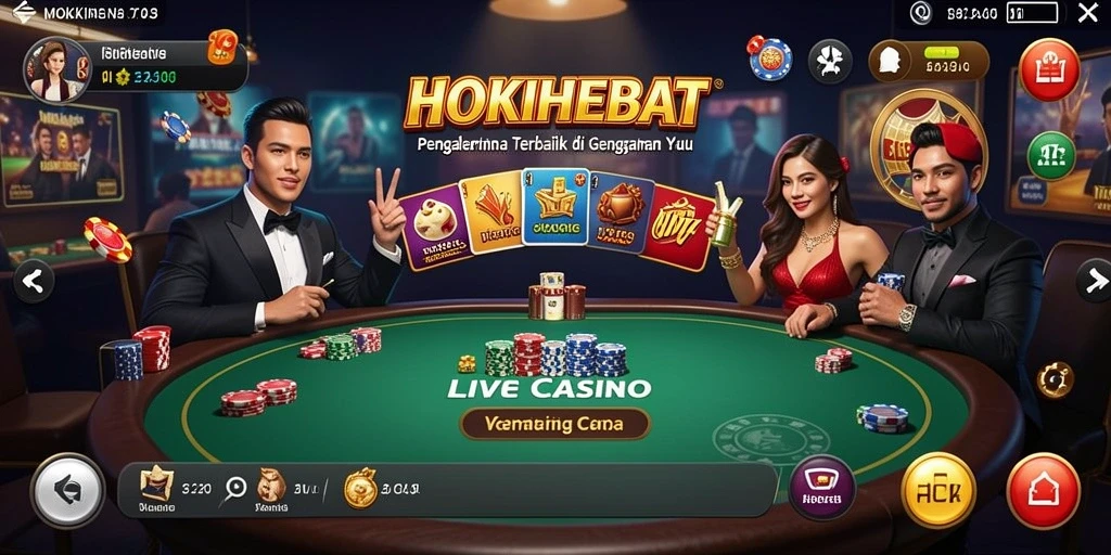 Screenshot HOKIHEBAT menampilkan gameplay seru Live Casino.
