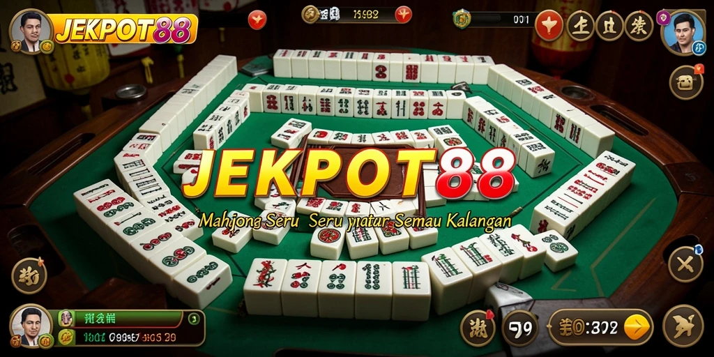 Tampilan menarik dari gameplay Mahjong di JEKPOT88.