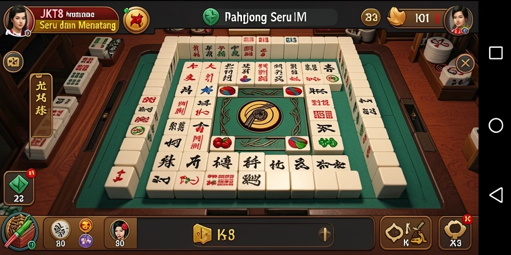 Gameplay seru dalam JKT8 dengan tantangan Mahjong.