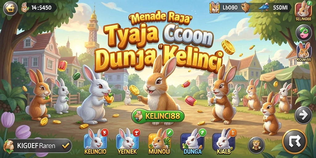 Gameplay KELINCI88 yang seru dan interaktif dalam mengelola peternakan kelinci.