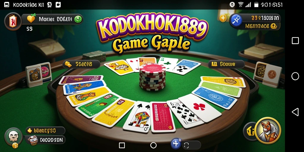 Tampilan gameplay seru dari KODOKHOKI889 saat bermain Gaple.