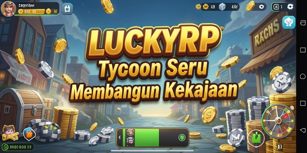Screenshot gameplay LUCKYRP yang menunjukkan pembangunan bisnis Tycoon.