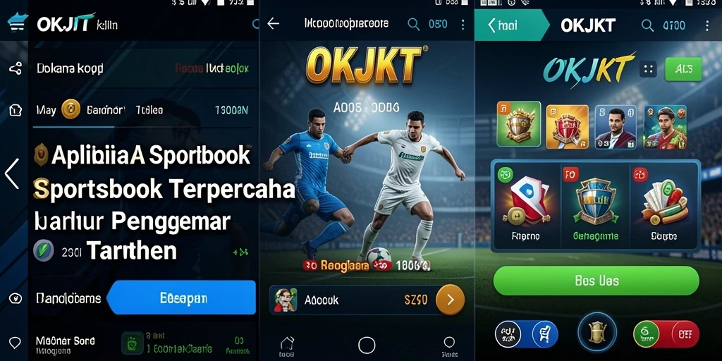 Tampilan antarmuka aplikasi OKJKT saat bermain taruhan olahraga.