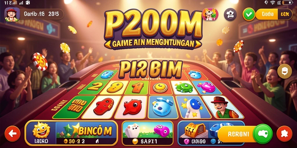 Screenshot gameplay P200M yang menunjukkan keseruan Bingo.