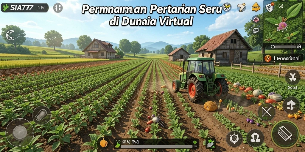 Tampilan gameplay SIA777 yang menunjukkan aktivitas bertani.