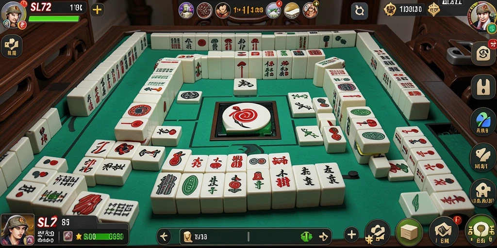 Screenshot utama SL72 menampilkan gameplay Mahjong yang menarik.