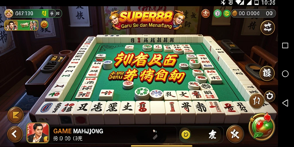 Screenshot gameplay SUPER88 menampilkan momen seru saat bermain Mahjong.